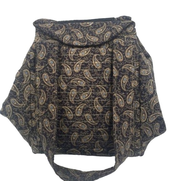 Boho 👜 Black Paisley Fabric Shoulder Bag - Picture 6 of 6